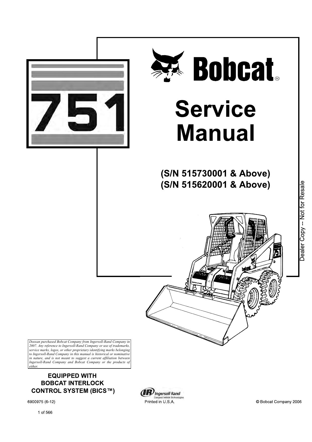 751 Loader Service Manual Bobcat 2